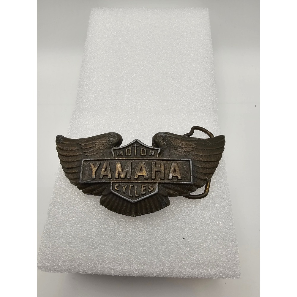 Vintage Yamaha Motor Cycles Eagle Wings Belt Buckle Biker Brass Tone 679